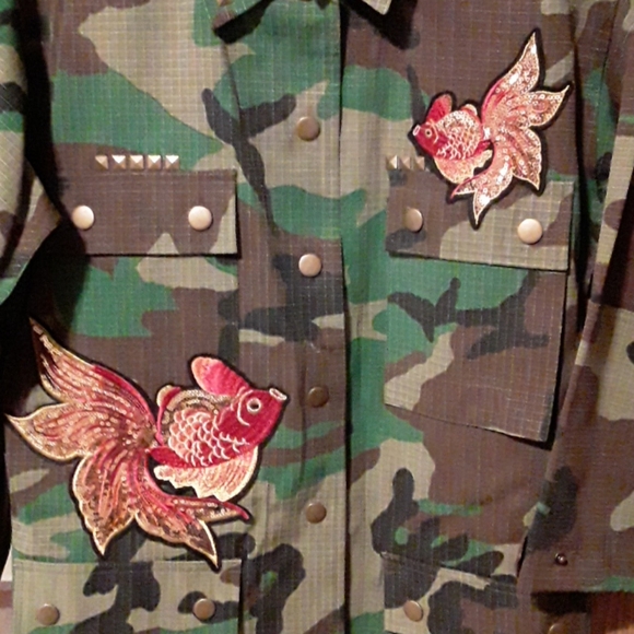 Indigo moon camo embellished fish jacket - Picture 5 of 6